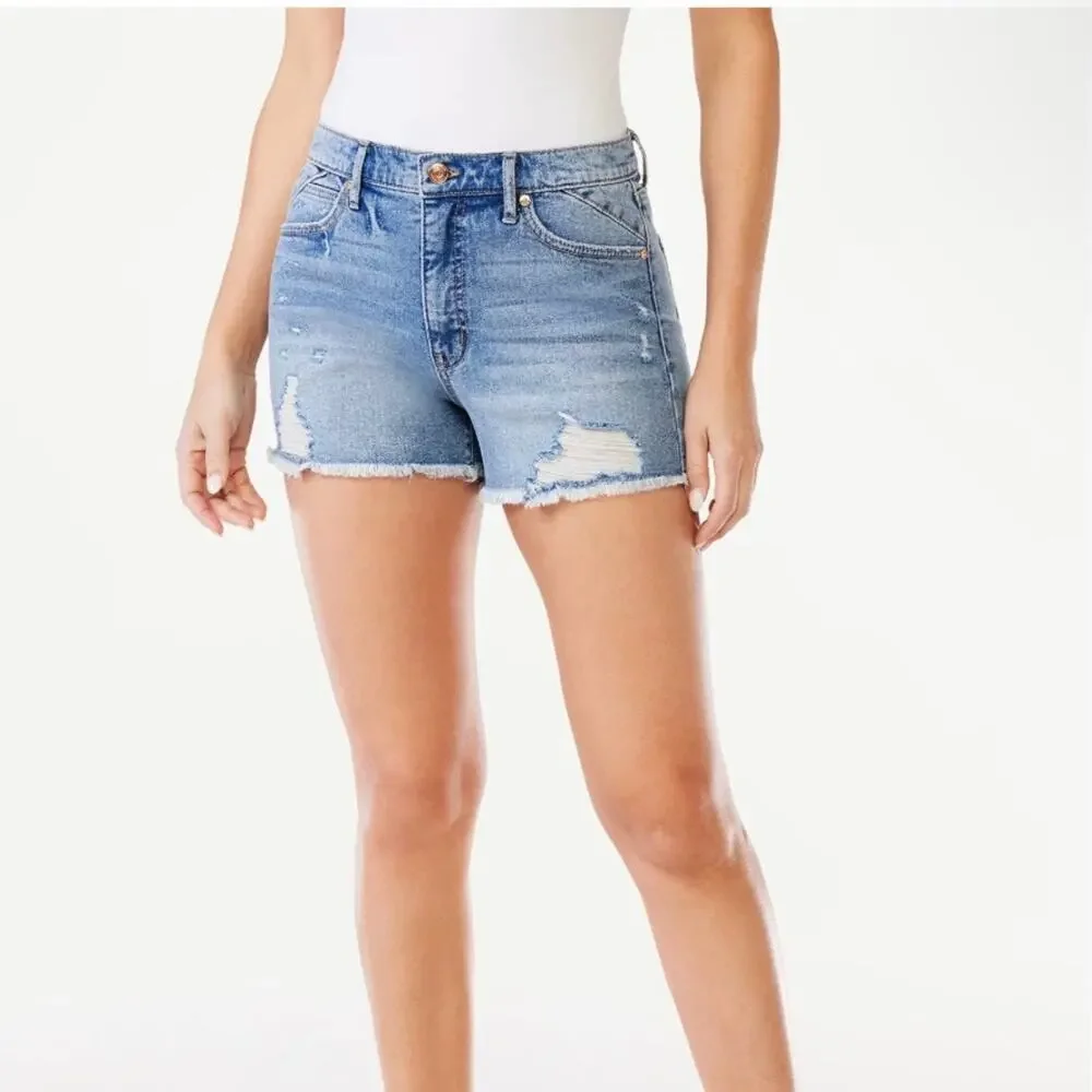 Sofia Jeans Women' Super High RiseFray Hem Shorts Size 16 - Picture 3 of 5